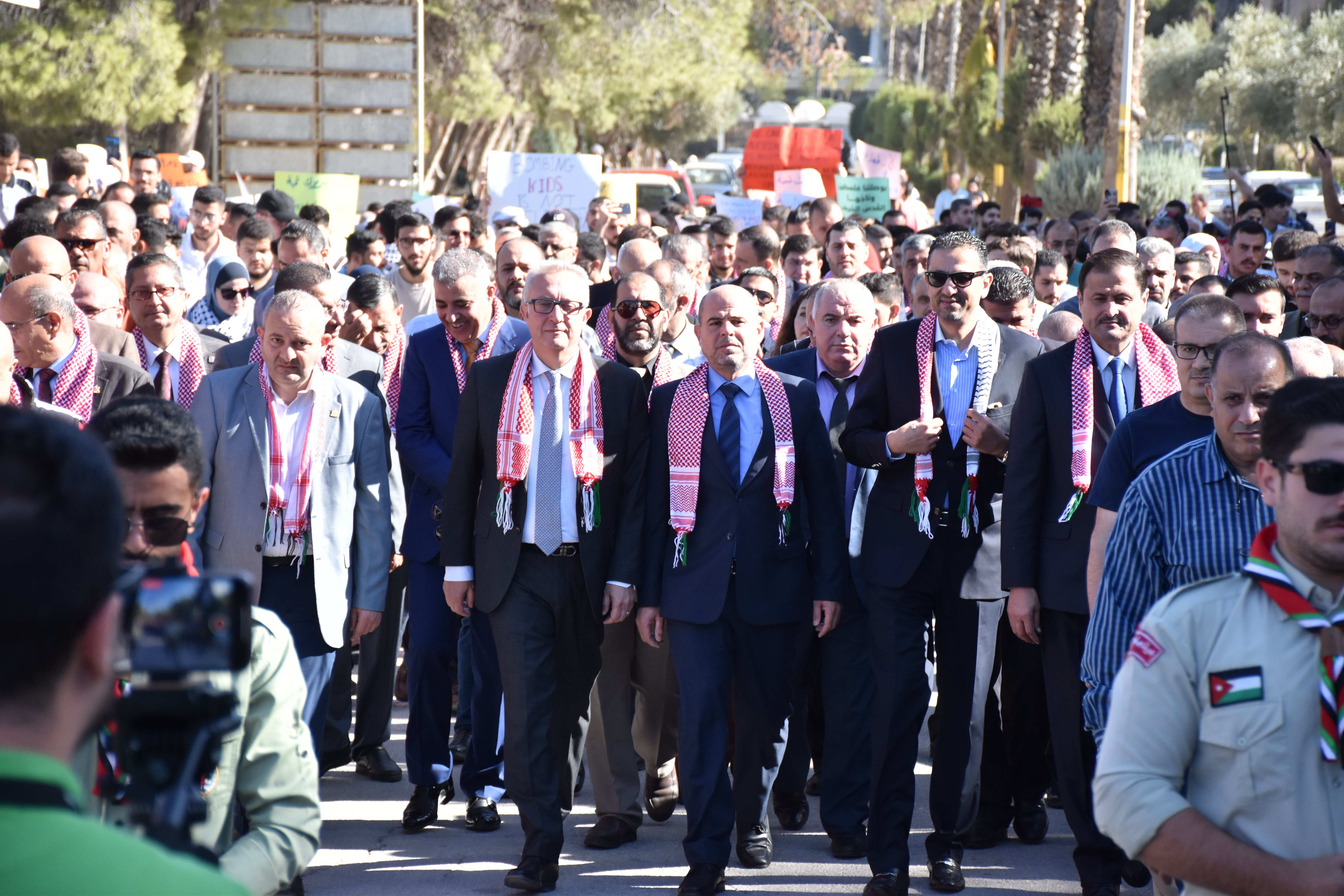 Yarmouk Organizes a Solidarity March in Support of Gaza