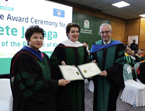 Yarmouk Grants the Honorary Doctorate Degree to the Former President of the Kosovo Republic