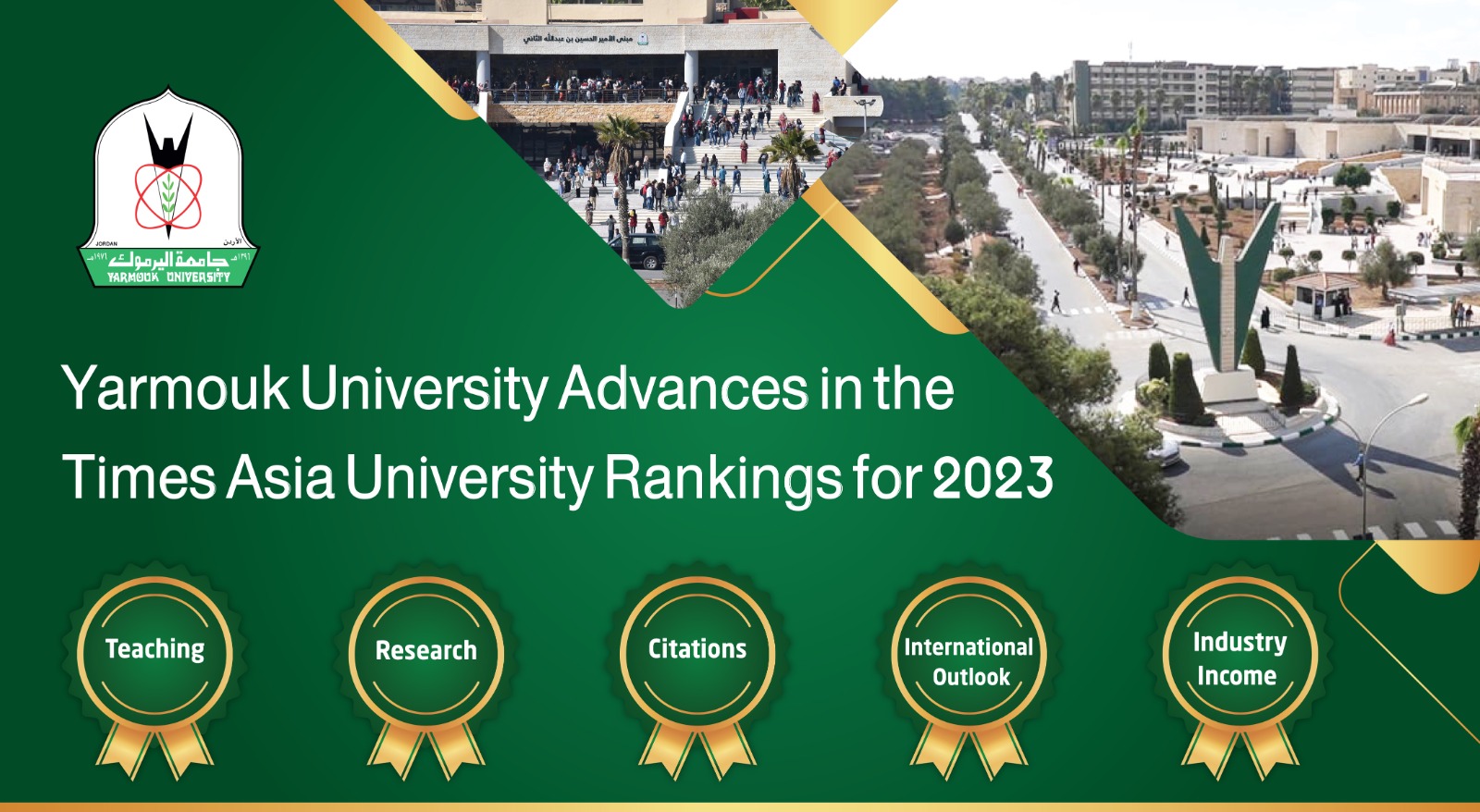 Yarmouk Advances in the Times Asia University Rankings for 2023