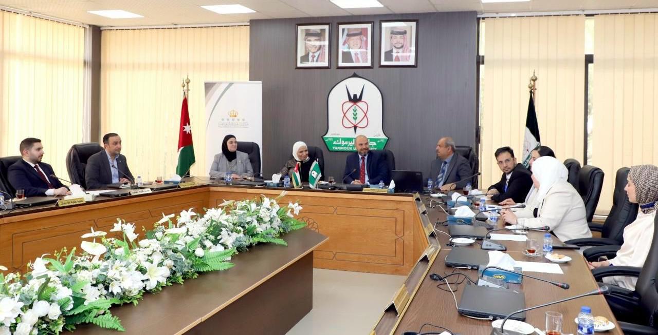 اليرموك" و "مركز الملك عبد الله الثاني للتميز" يبحثان آفاق تعزيز التميز المؤسسي والارتقاء بالأداء الأكاديمي والإداري وفق أرقى المعايير العالمية