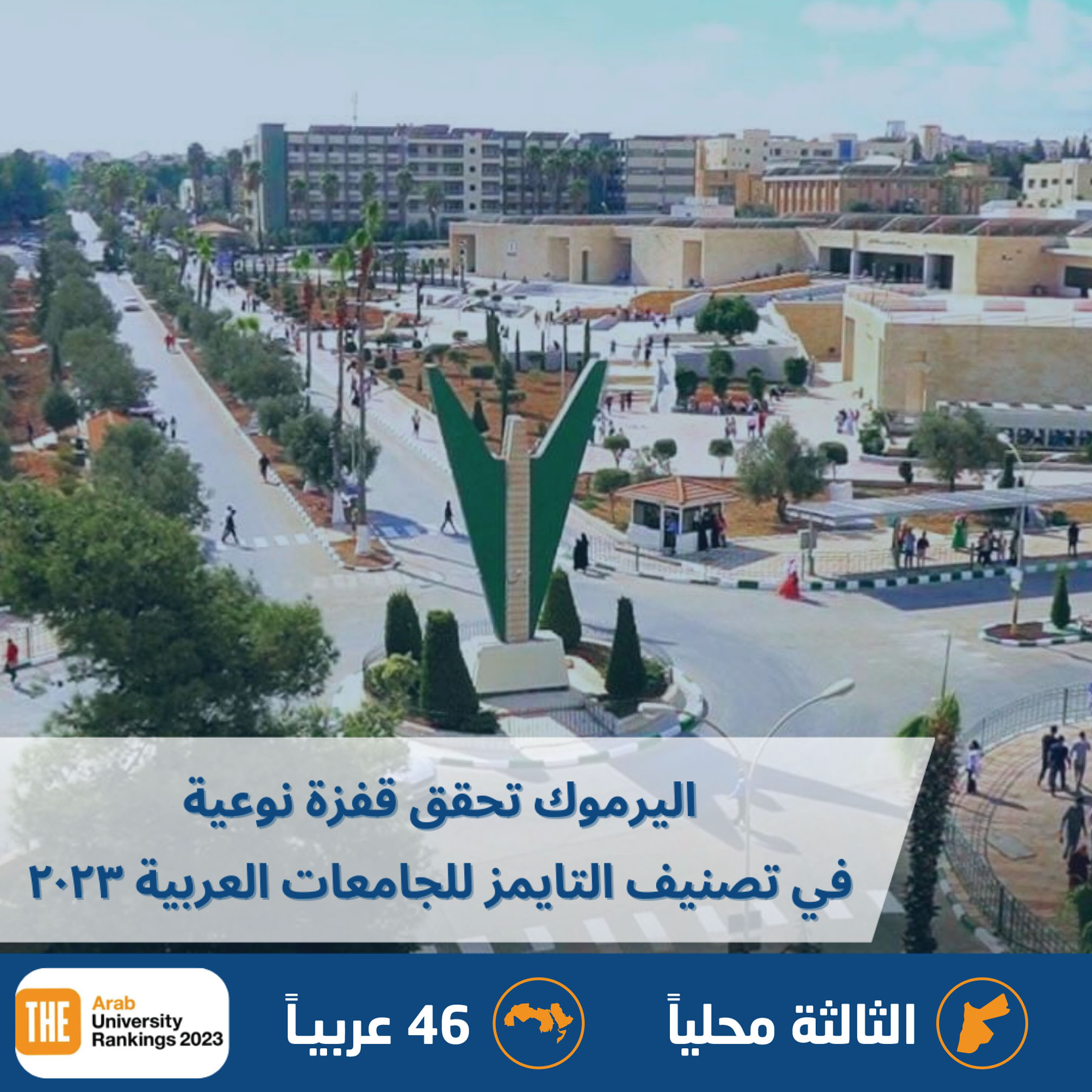 اليرموك تحقق قفزة نوعية في تصنيف التايمز للجامعات العربية 2023